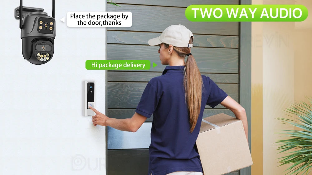 Cameră Supraveghere Exterior PTZ Dual Lens 4K 8MP – Auto Tracking, WiFi, IP66, ICSee, P2P