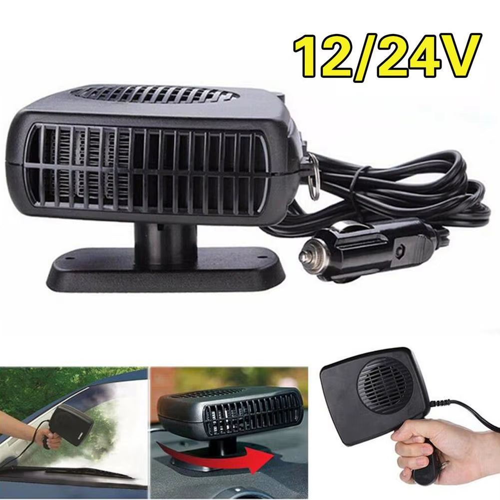 Stay Warm This Winter with Our 12V/24V Electric Car Heater - 4 in 1 Portable Anti-Fog Defroster for Quick Windshield Heating!