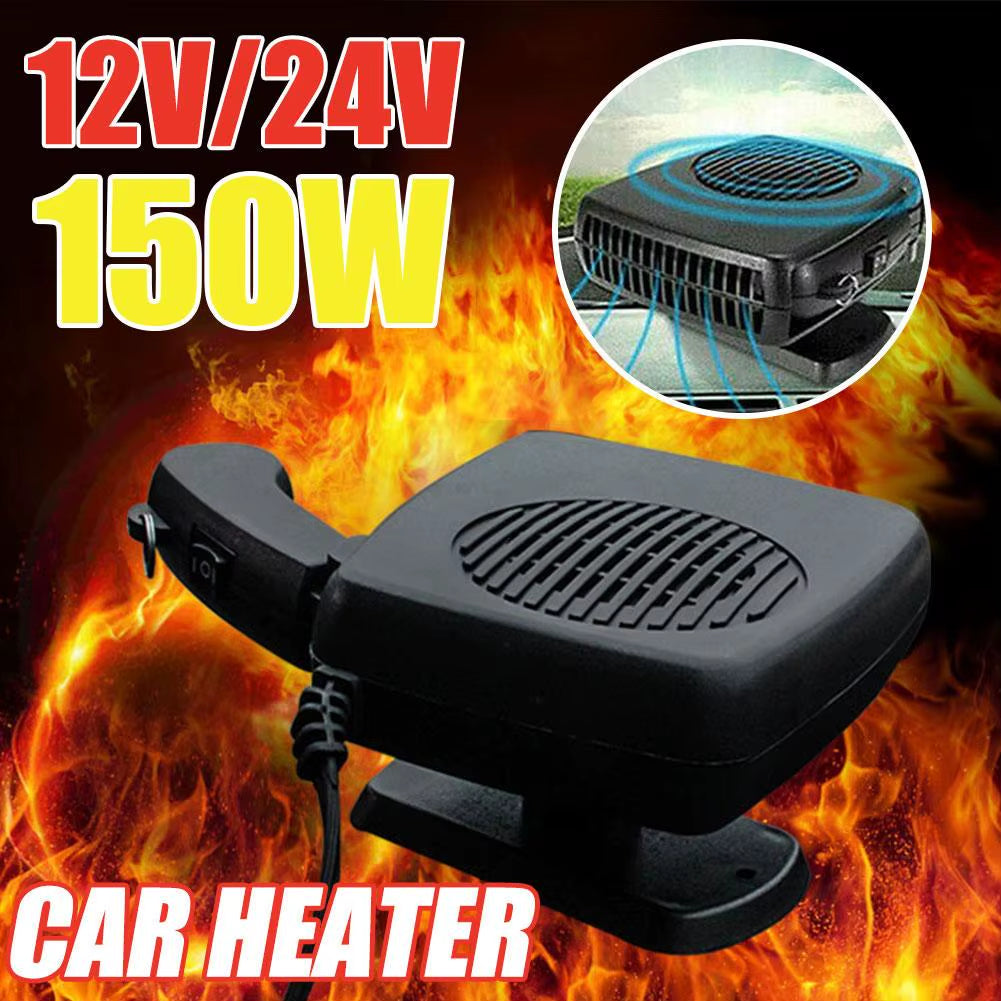 Stay Warm This Winter with Our 12V/24V Electric Car Heater - 4 in 1 Portable Anti-Fog Defroster for Quick Windshield Heating!